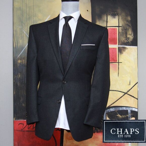 44L Chaps Men's Blazer Jacket Sport Coat Grey C060479 - Picture 1 of 11